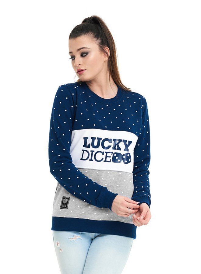 Bluza Lucky Dice Dot Cut granatowa