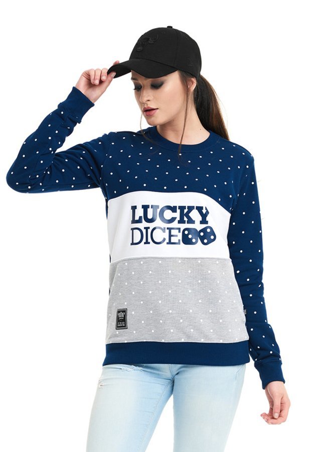 Bluza Lucky Dice Dot Cut granatowa