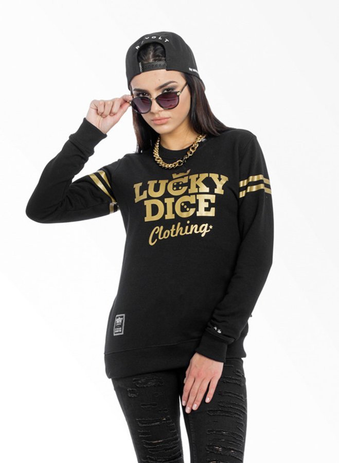 Bluza Lucky Dice New Crewneck Girl czarno złota