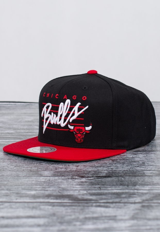 Snap Mitchell & Ness NBA Cursive Script Logo czarno czerwony
