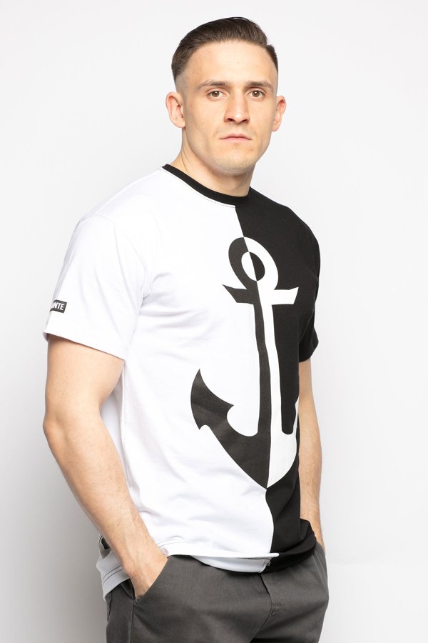 T-shirt Diamante Wear 2-Tone Anchor czarno biały