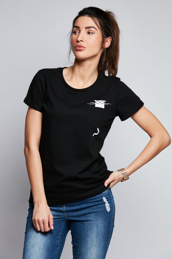 T-shirt Diamante Wear Catmom czarny