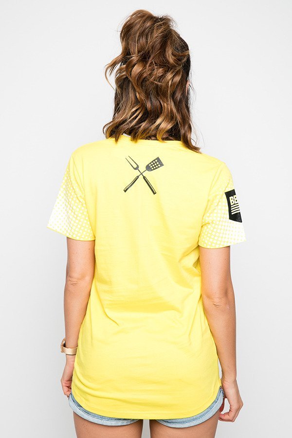 T-shirt Diamante Wear Grill & Beer żółty