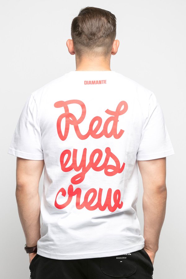 T-shirt Diamante Wear Red Eyes Crew biały