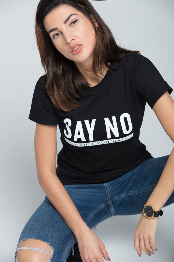 T-shirt Diamante Wear Say No czarny