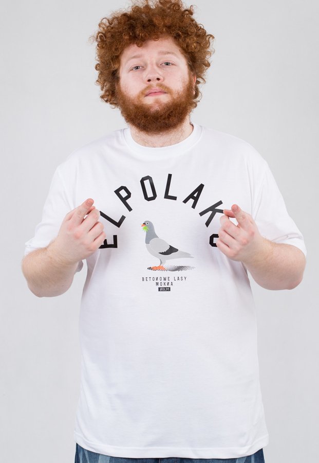 T-shirt El Polako Miejski Gołąb biały