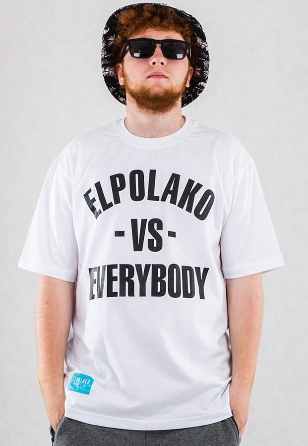T-shirt El Polako Vs Everybody biały