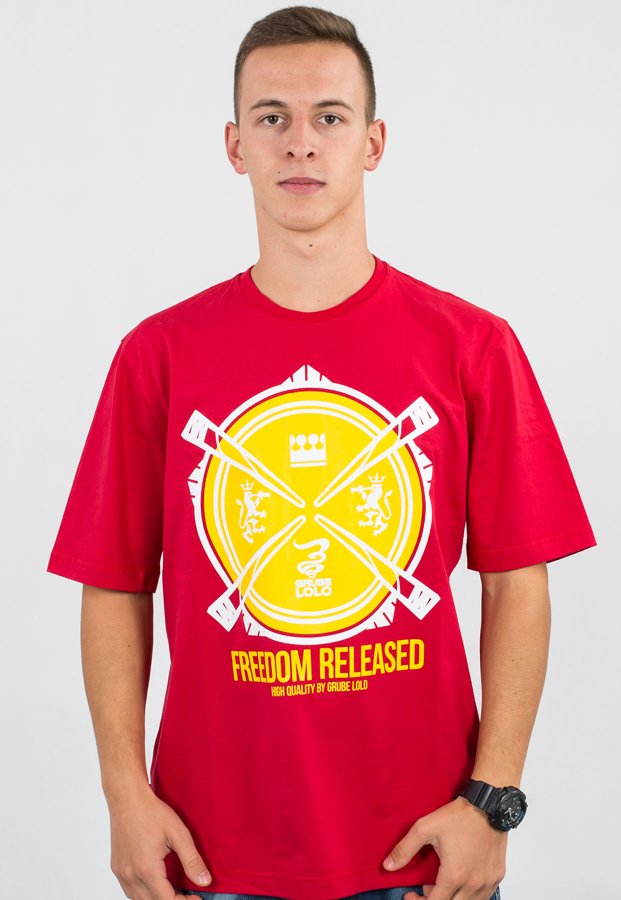 T-shirt Grube Lolo Freedom czerwony