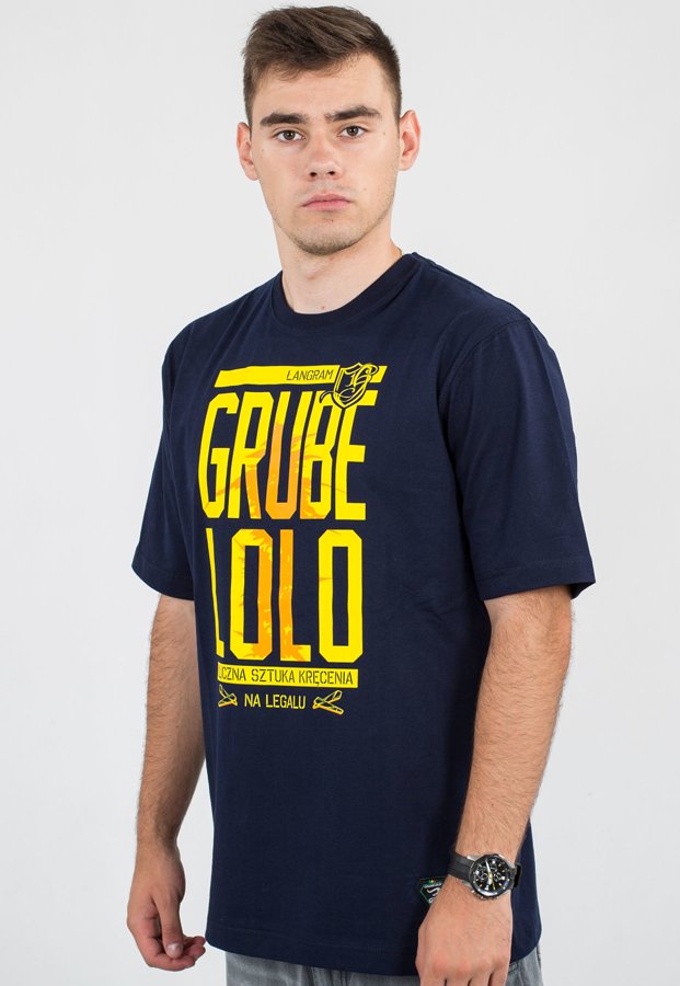 T-shirt Grube Lolo Krzun granatowy