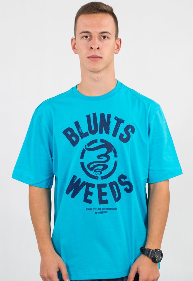 T-shirt Grube Lolo Weeds turkusowy