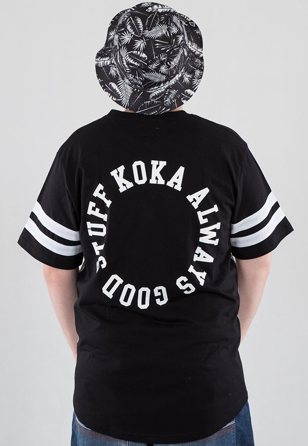 T-shirt Koka Hall czarno szary