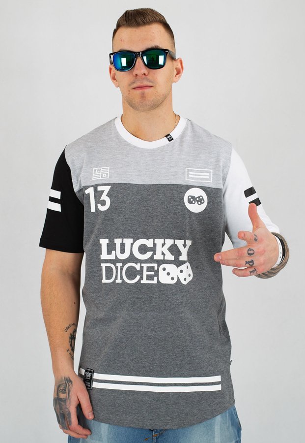 T-shirt Lucky Dice New Order 13 grafitowo szary
