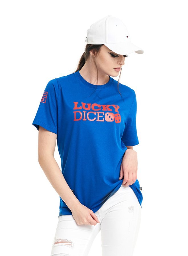 T-shirt Lucky Dice Seven niebieski