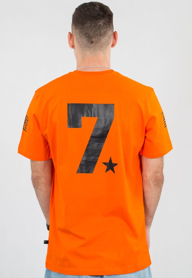 T-shirt Lucky Dice Seven pomarańczowy
