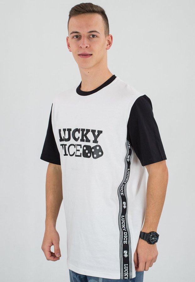 T-shirt Lucky Dice Tape biały