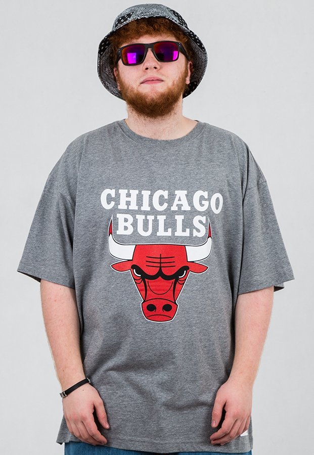 T-shirt Mitchell & Ness NBA Logo Chicago Bulls szary