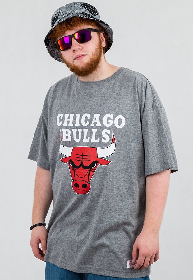 T-shirt Mitchell & Ness NBA Logo Chicago Bulls szary