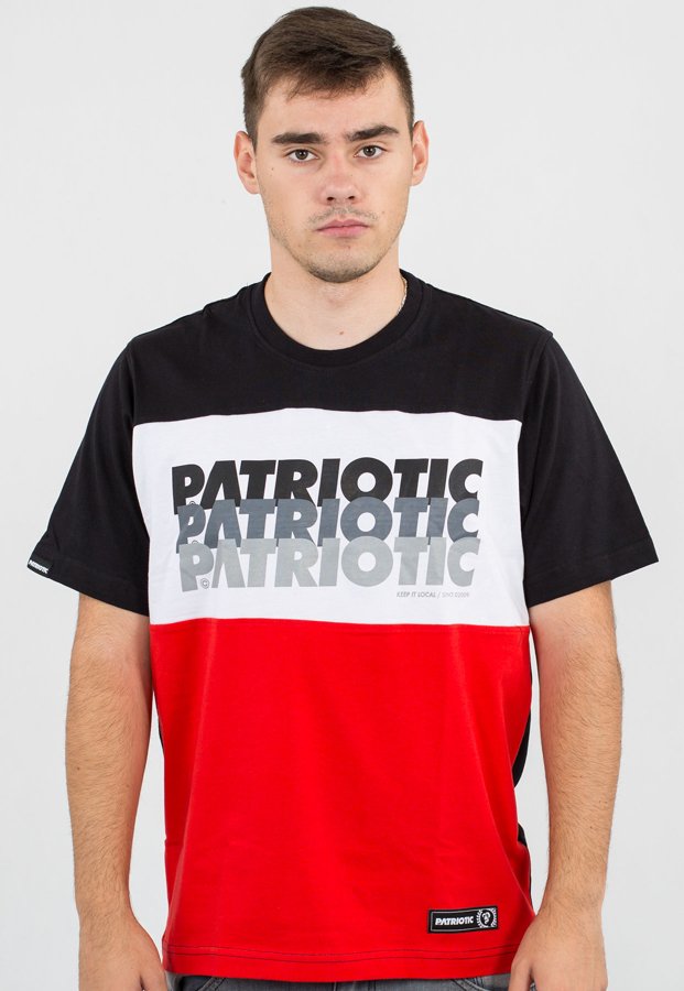 T-shirt Patriotic F Trio czerwono czarno biały