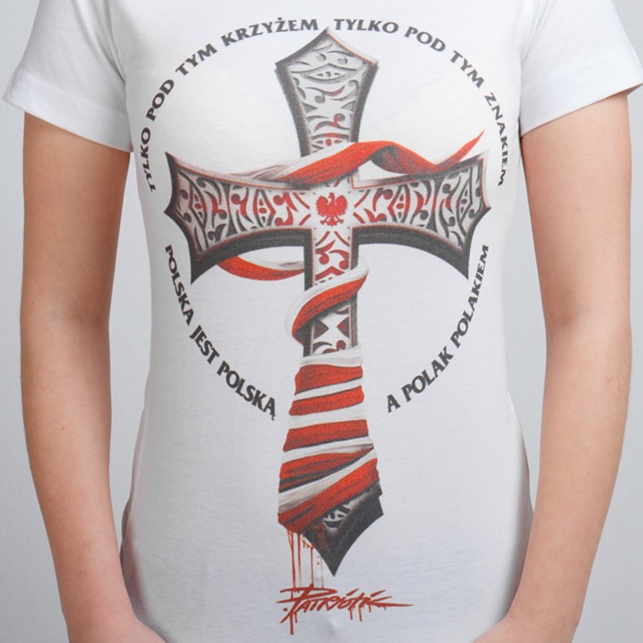T-shirt Patriotic Krzyż biały