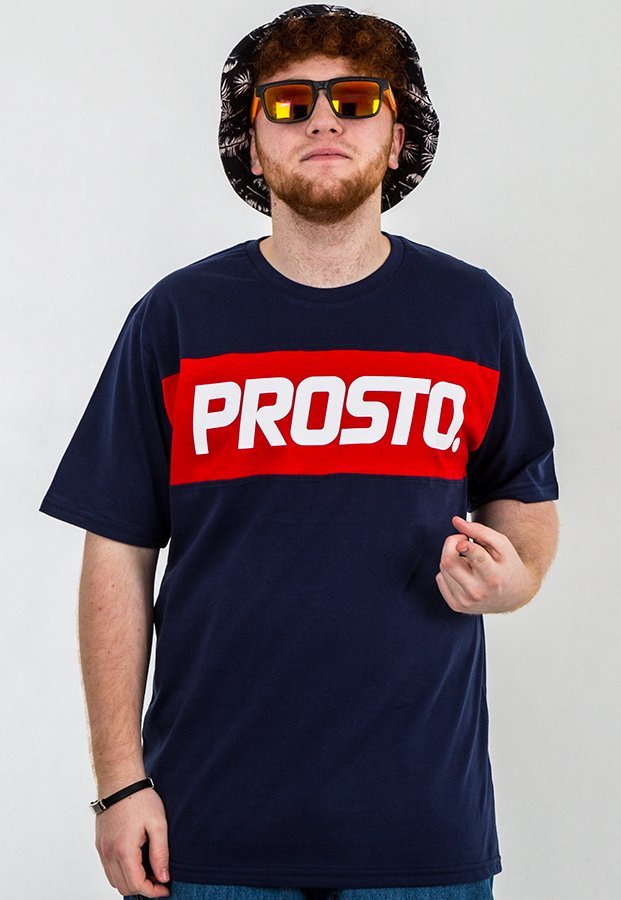 T-shirt Prosto Basic Levels granatowy