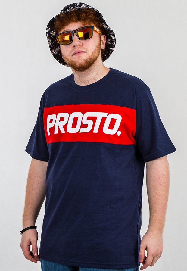 T-shirt Prosto Basic Levels granatowy