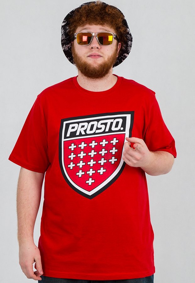 T-shirt Prosto Shield czerwony