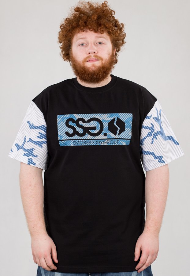 T-shirt SSG Moro Sleeves czarny moro niebieske