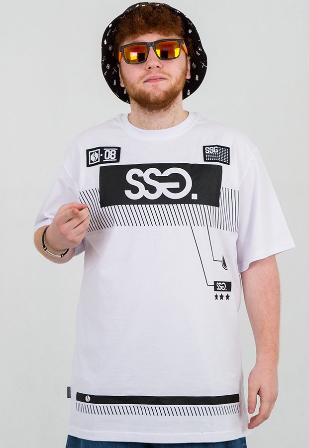 T-shirt SSG Multi Lines biały