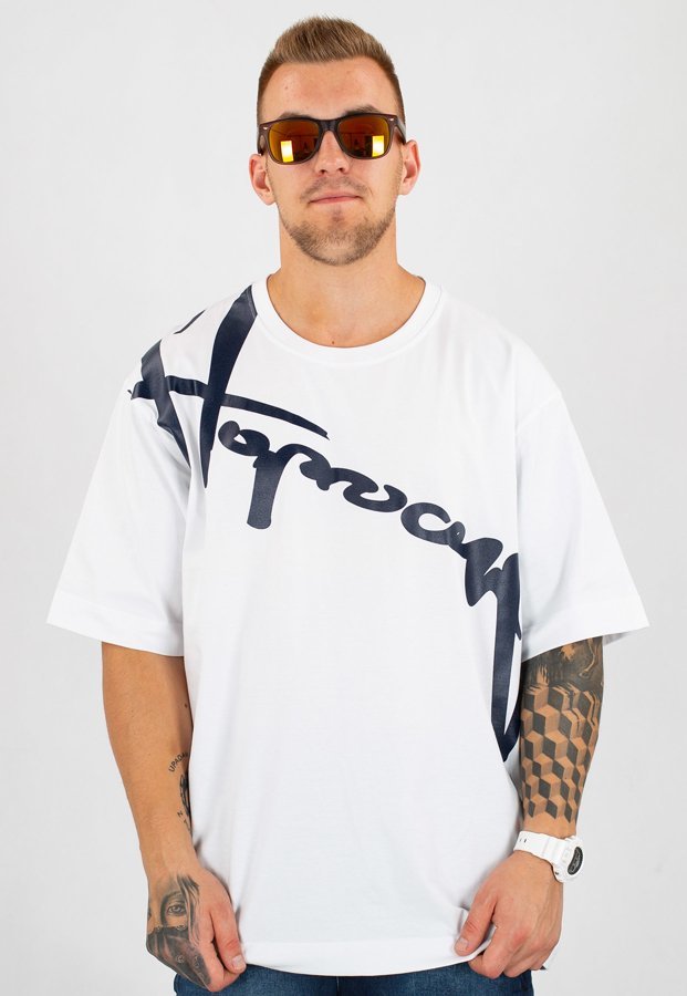 T-shirt Stoprocent Baggy Downhill 17 biały