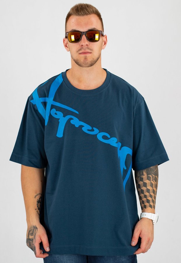 T-shirt Stoprocent Baggy Downhill 17 granatowy