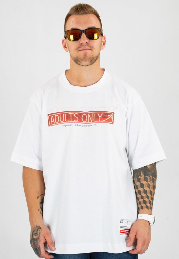 T-shirt Stoprocent Baggy Neon biały