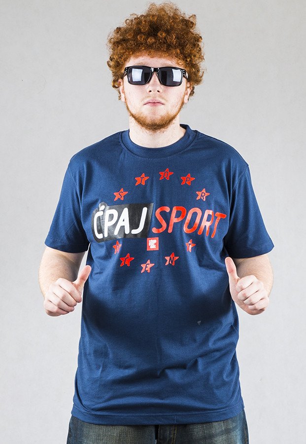 T-shirt Stoprocent Ćpaj Sport granatowy