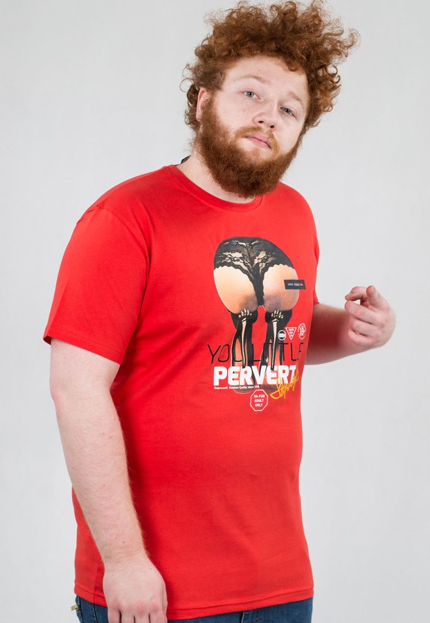 T-shirt Stoprocent Slim Pervert czerwony
