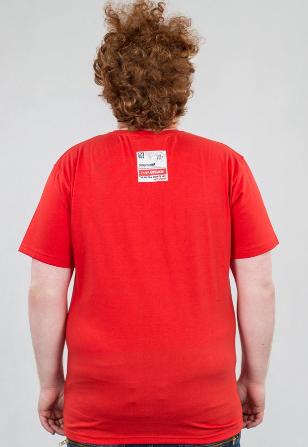 T-shirt Stoprocent Slim Pervert czerwony
