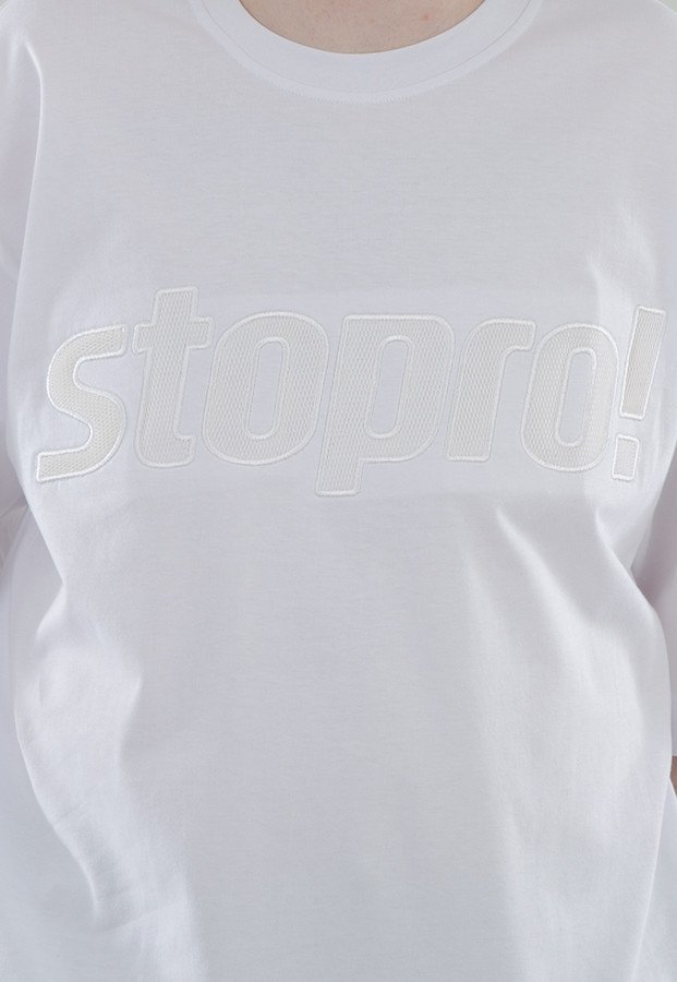 T-shirt Stoprocent Stopro DSTN biały